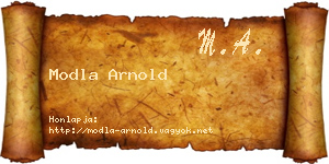 Modla Arnold névjegykártya